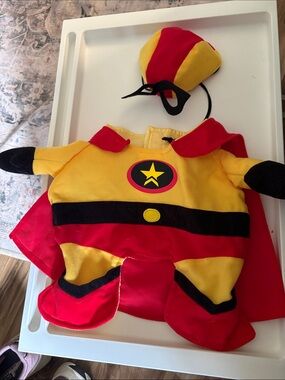Michaels Red and Yellow Dog Superhero Costume with Cape and Mask
